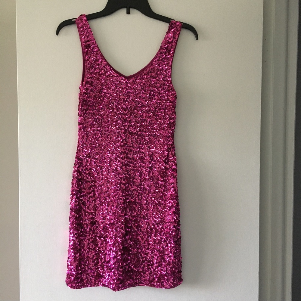 Vintage pink sequins dress (M)